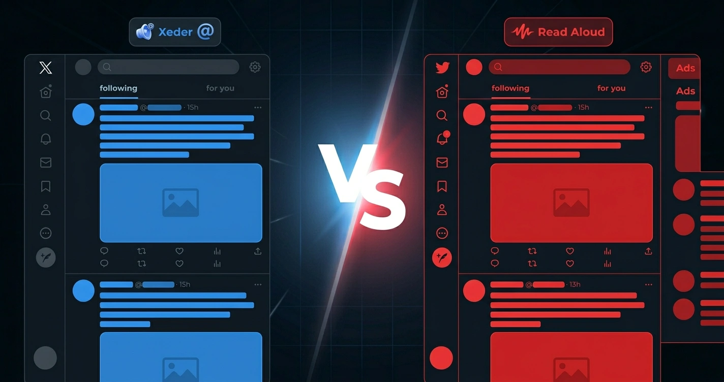 Xeder versus Read Aloud Chrome extension comparison